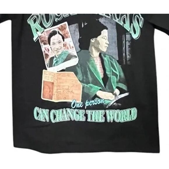 Rosa Parks One Person Can Change The World Graphic T Shirt Tee S Black Green - Picture 4 of 15